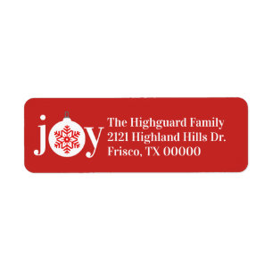 Festive Joy Holiday Address Label