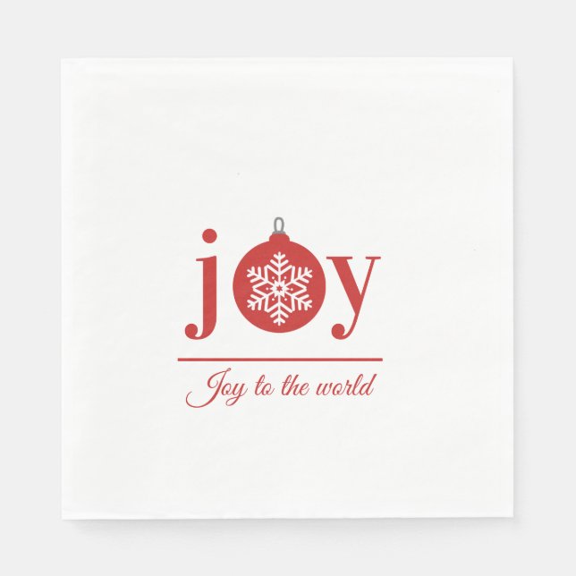 Festive Joy Holiday Paper Napkin (Front)