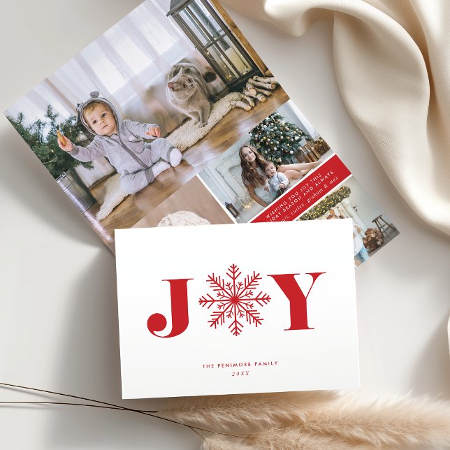 Festive Joy | Holiday Photo Collage Folded Card (Creator Uploaded)