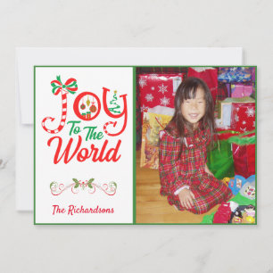 Festive, JOY to the World   Photo Holiday Card
