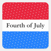 Festive July 4 Bright Red White Blue Stripes Dots