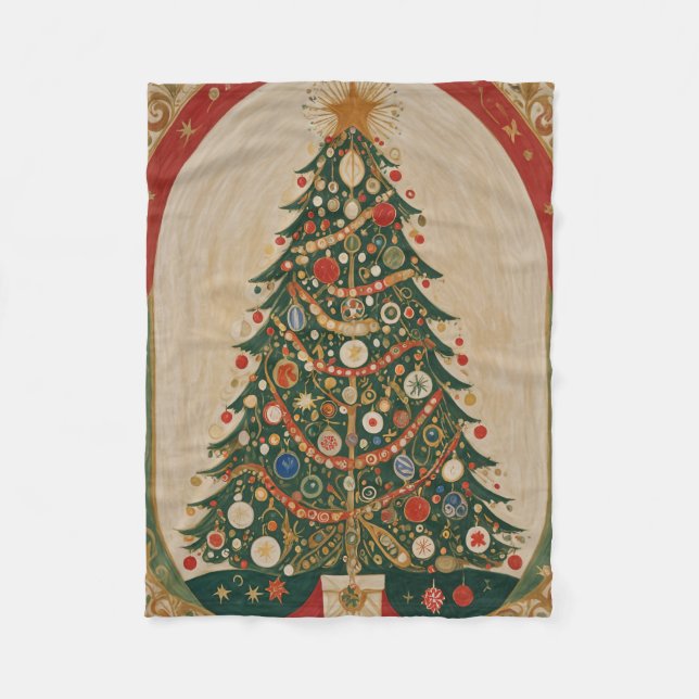 Festive Kaleidoscope Fleece Blanket (Front)