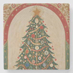 Festive Kaleidoscope Stone Coaster