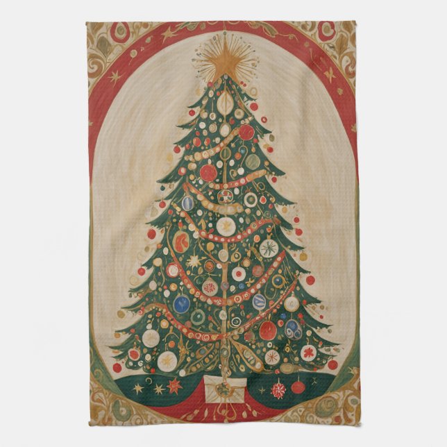 Festive Kaleidoscope Tea Towel (Vertical)