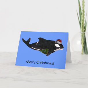 Festive Killer Whale Holiday Card