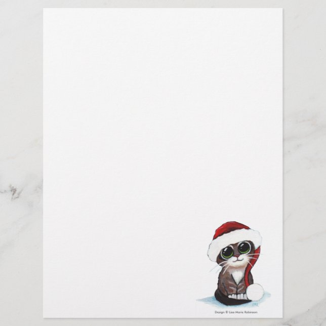 Festive Kitten Christmas Letterhead (Front)