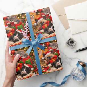 Festive Kitten Christmas Wrapping Paper