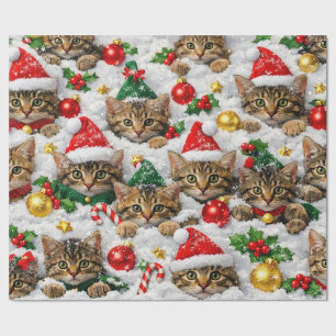 Festive Kitten Wonderland Wrapping Paper