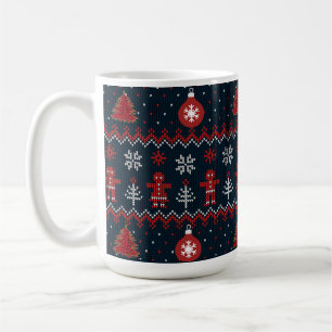 Festive Knitted Snowflakes gingerbread pattern Coffee Mug