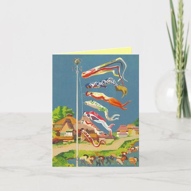 Festive Koinobori Carp Streamers Tango no Sekku Card (Front)