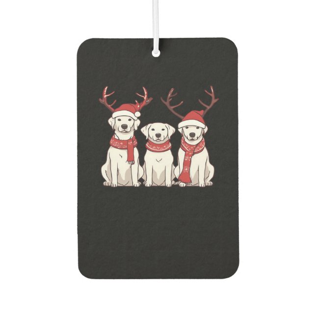 Festive Kuvasz � Christmas Pattern Classic T-Shirt Car Air Freshener (Front)