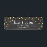 FESTIVE LABEL modern confetti spot gold CHALKBOARD<br><div class="desc">NOTE - the gold foil image is a printed picture Adhere to the back of your envelopes as a classy, personalised return address label. Setup as a template it is simple for you to add your own details, or hit the customise button and you can add or change text, fonts,...</div>