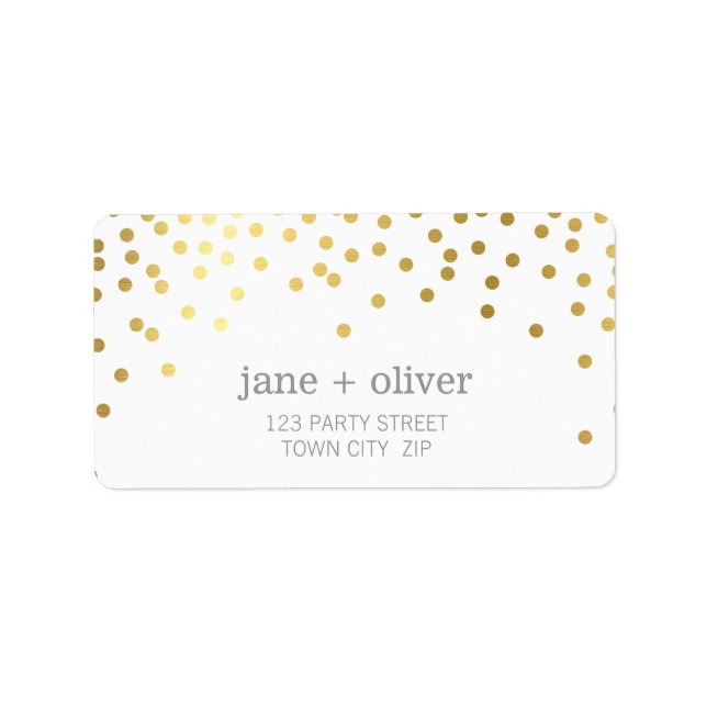 FESTIVE LABEL modern confetti spot gold foil grey (Front)