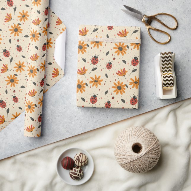 Festive Ladybug Celebration Wrapping Paper (Crafts)