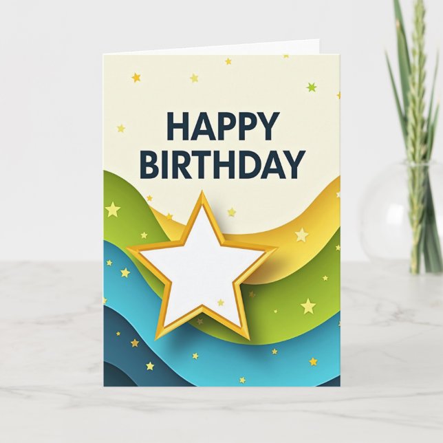 Festive Layered Birthday Card (Front)