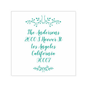 Festive Leaf Christmas Holiday Address Self-inking Self-inking Stamp