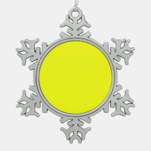 Festive Lemon Yellow Decor Colour Customise This! Snowflake Pewter Christmas Ornament