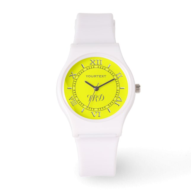 Festive Lemon Yellow Decor Colour Personalise This Watch (Front)