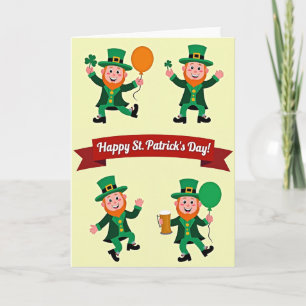 Festive Leprechaun Party Card