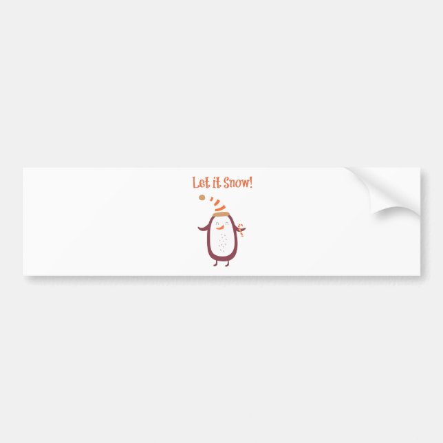 Festive Let It Snow Bumper Sticker (Front)