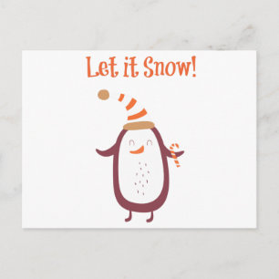 Festive Let It Snow Holiday Postcard