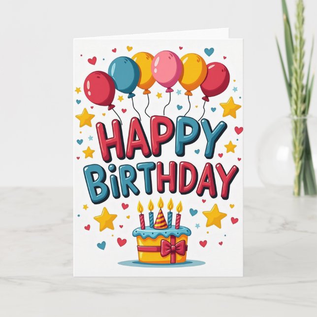 Festive Letter Birthday Card (Front)