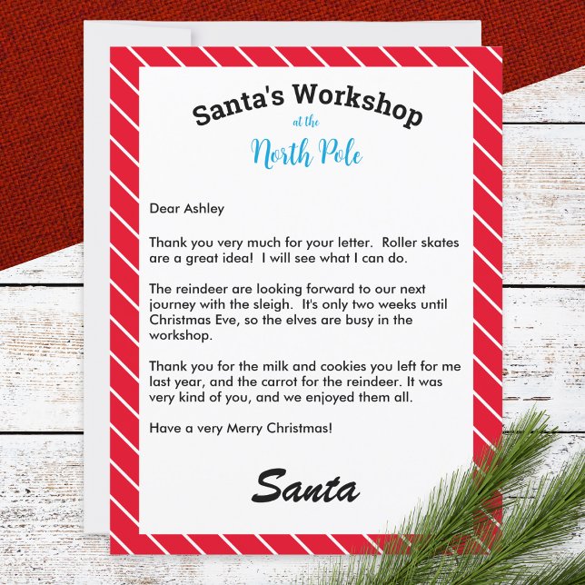 Festive Letter from Santa Personalised Template (A magical letter from Santa to your child, personalized with your own text and child's name)