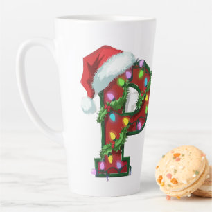 Festive Letter P Coffee Mug - Holiday Cheer