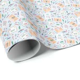 Festive Letters to Santa Holiday Christmas Wrapping Paper