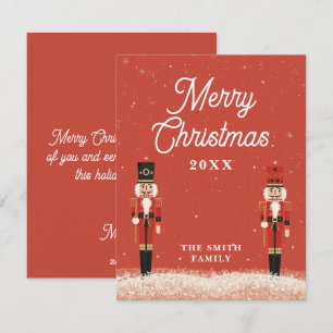Festive Light Red Nutcracker Non Photo Christmas Holiday Card