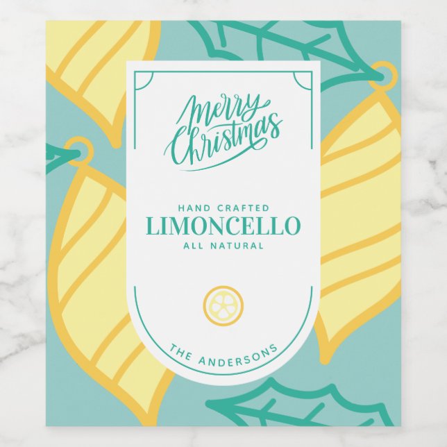 Festive Limoncello Christmas  Wine Label (Single Label)