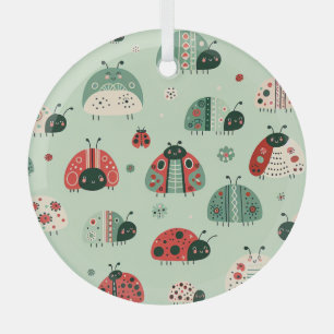 Festive Little Bugs Glass Tree Decoration
