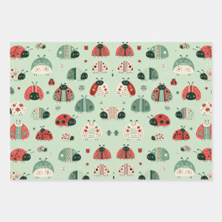 Festive Little Bugs Wrapping Paper Sheet