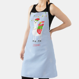 Festive Llama Christmas Apron