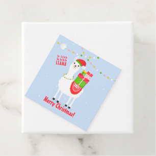 Festive Llama Christmas Favour Tags