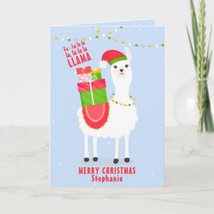 Festive Llama Christmas Holiday Card