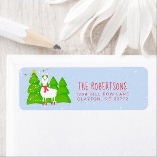 Festive Llama Christmas Label