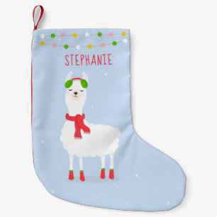 Festive Llama Christmas Small Christmas Stocking