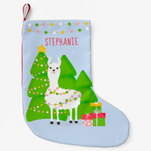 Festive Llama Christmas Small Christmas Stocking