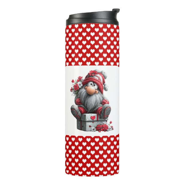 Festive Love Messenger Gnome Thermal Tumbler (Rotated Left)