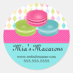 Festive Macaron Bakery Box Seals