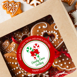 Festive Made With Love Candy Cane Christmas Tags
