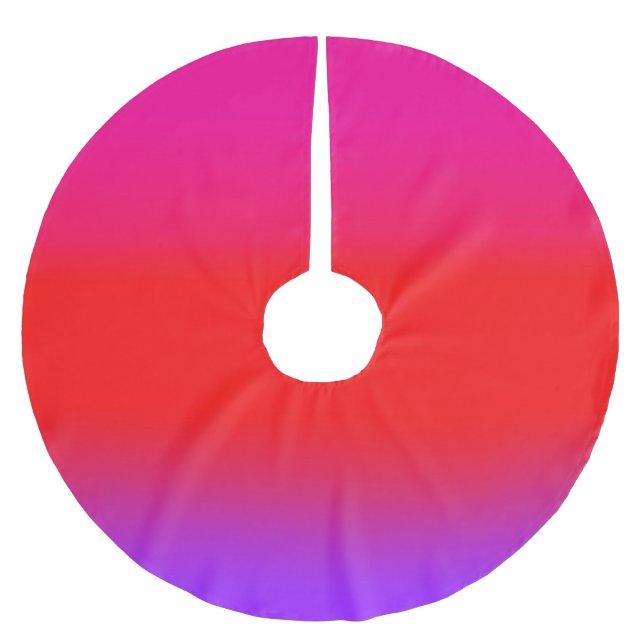 Festive Magenta Red Purple Ombre   Brushed Polyester Tree Skirt (Front)