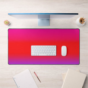 Festive Magenta Red Purple Ombre  Desk Mat