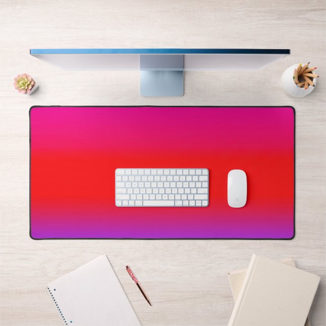 Festive Magenta Red Purple Ombre  Desk Mat (Office 1)