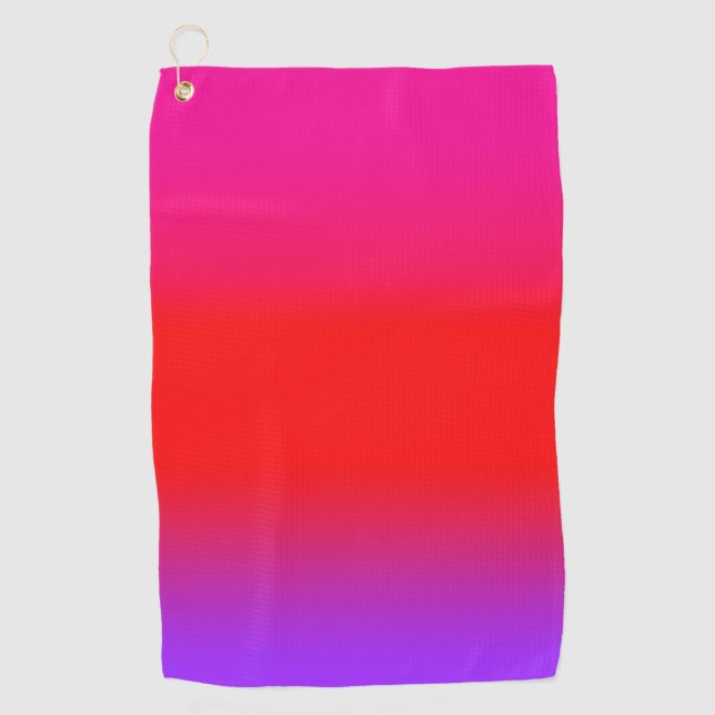 Festive Magenta Red Purple Ombre  Golf Towel (Front)
