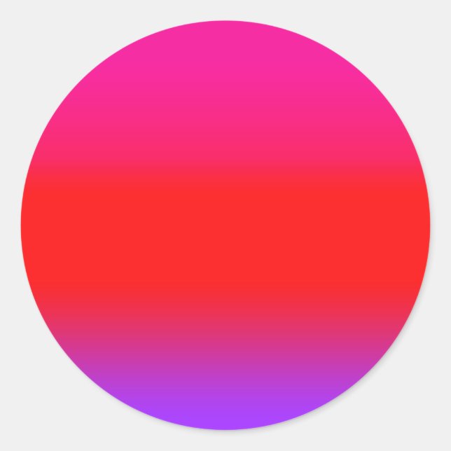 Festive Magenta Red Purple Ombre Gradient Pattern  Classic Round Sticker (Front)