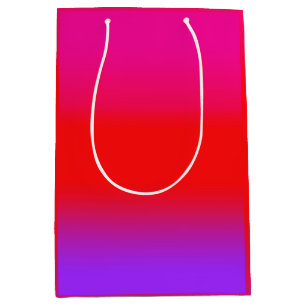 Festive Magenta Red Purple Ombre Gradient Pattern  Medium Gift Bag