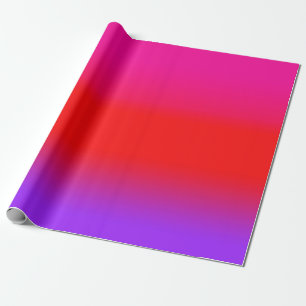 Festive Magenta Red Purple Ombre Gradient Pattern Wrapping Paper