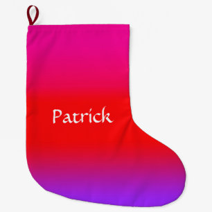 Festive Magenta Red Purple Ombre   Large Christmas Stocking